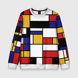 Свитшот детский Color blocking, цвет: 3D-белый