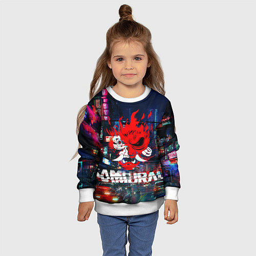 Детский свитшот Киберпанк 2077 глитч / 3D-Белый – фото 4