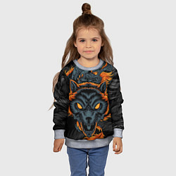 Свитшот детский Волк и дракон, цвет: 3D-меланж — фото 2