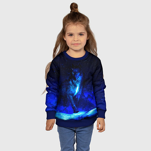 Детский свитшот Dark Wolf / 3D-Синий – фото 4
