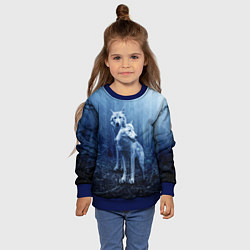 Свитшот детский Волки, цвет: 3D-синий — фото 2
