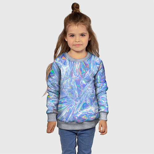 Детский свитшот 3d ice glitch / 3D-Меланж – фото 4