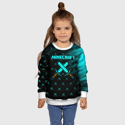 Детский свитшот Minecraft / 3D-Белый – фото 4