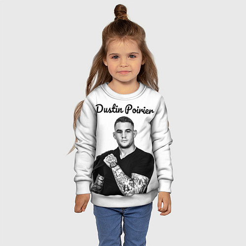 Детский свитшот Dustin Poirier / 3D-Белый – фото 4
