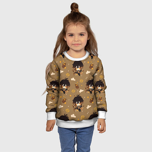 Детский свитшот Чиби Чжун Ли / 3D-Белый – фото 4