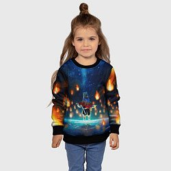 Свитшот детский Ренгоку Кёджуро Клинок демонов, цвет: 3D-черный — фото 2