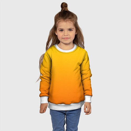 Детский свитшот Оранжевый градиент / 3D-Белый – фото 4