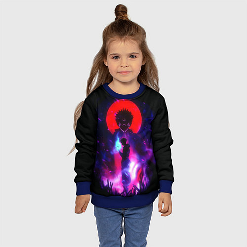 Детский свитшот Магическая битва Итадори / 3D-Синий – фото 4