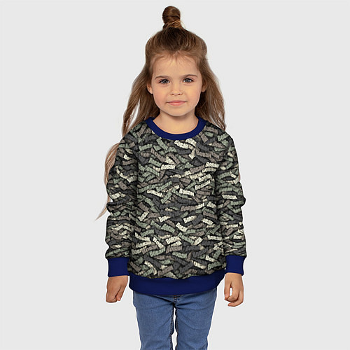 Детский свитшот Камуфляж - Вован / 3D-Синий – фото 4