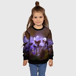 Свитшот детский Хрупкий цветок фиалка, цвет: 3D-черный — фото 2
