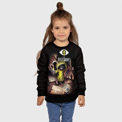 Детский свитшот Шестая Little Nightmares / 3D-Черный – фото 4