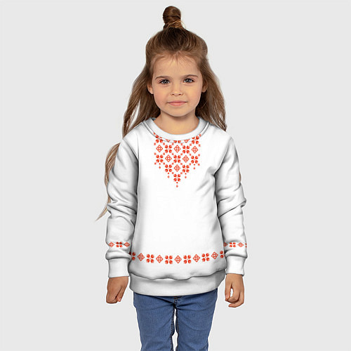 Детский свитшот Белорусская вышиванка / 3D-Белый – фото 4