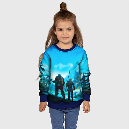 Детский свитшот Вальгала / 3D-Синий – фото 4