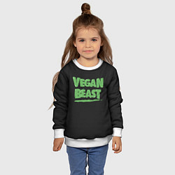 Свитшот детский Vegan Beast, цвет: 3D-белый — фото 2