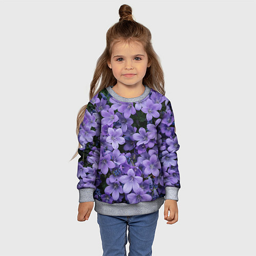 Детский свитшот Фиолетовый цвет весны / 3D-Меланж – фото 4