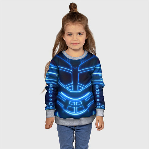 Детский свитшот Неоновая броня Neon Armor / 3D-Меланж – фото 4