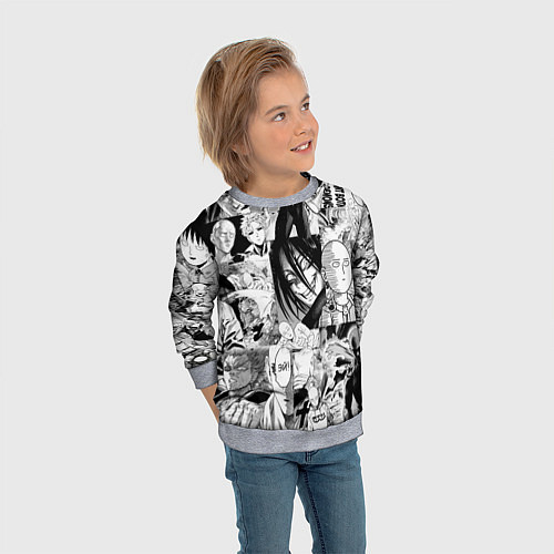 Детский свитшот One-Punch Man Ванпачмен / 3D-Меланж – фото 3