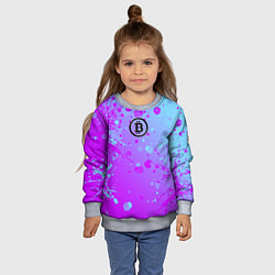 Свитшот детский Bitcoin, цвет: 3D-меланж — фото 2