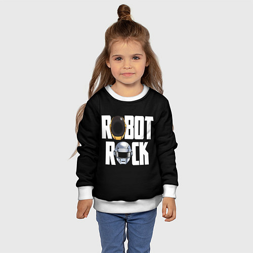 Детский свитшот Robot Rock / 3D-Белый – фото 4