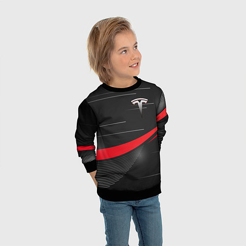 Детский свитшот TESLA ABSTRACT ТЕСЛА СПОРТ / 3D-Черный – фото 3