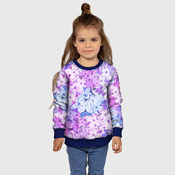 Свитшот детский СИРЕНЬ ЦВЕТЫ LILAC, цвет: 3D-синий — фото 2