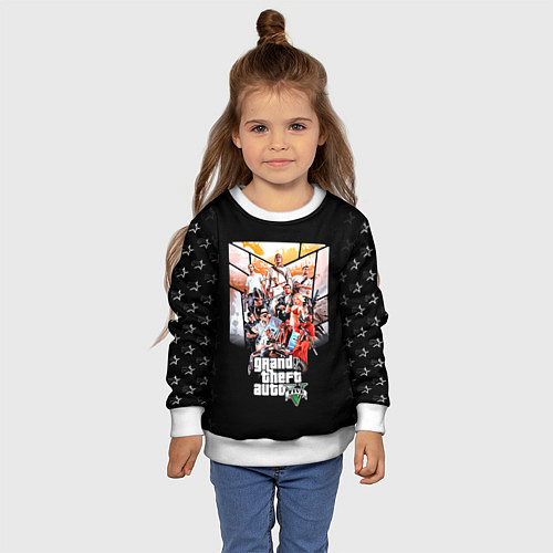 Детский свитшот Grand Theft Auto five / 3D-Белый – фото 4