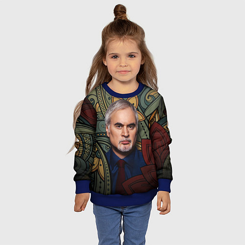 Детский свитшот Меладзе Цветы Мандала / 3D-Синий – фото 4