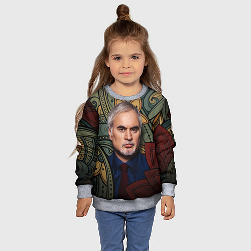 Детский свитшот Меладзе Цветы Мандала / 3D-Меланж – фото 4