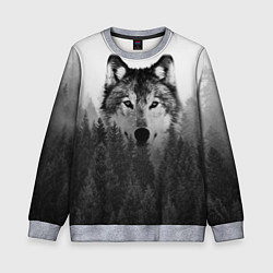 Свитшот детский Волк, цвет: 3D-меланж
