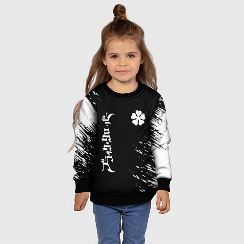 Детский свитшот Черный клевер / 3D-Черный – фото 4