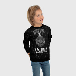 Свитшот детский Valheim Руны Иггдрасиль, цвет: 3D-черный — фото 2