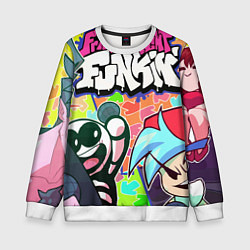 Свитшот детский Friday night funkin, цвет: 3D-белый