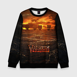Свитшот детский Valheim Корабли, цвет: 3D-черный