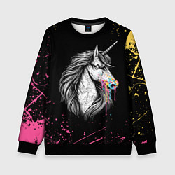 Свитшот детский ЕДИНОРОГ UNICORN RAINBOW, цвет: 3D-черный
