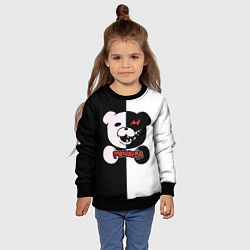 Свитшот детский MONOKUMA МОНОКУМА GLITCH, цвет: 3D-черный — фото 2