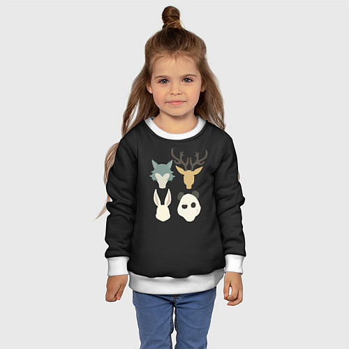 Детский свитшот Выдающиеся звери Минимализм / 3D-Белый – фото 4