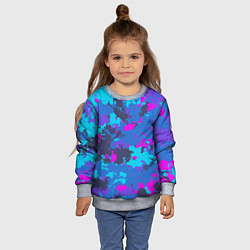 Свитшот детский Неоновые краски, цвет: 3D-меланж — фото 2