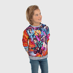 Свитшот детский КЛИНОК РАССЕКАЮЩИЙ ДЕМОНОВ, цвет: 3D-меланж — фото 2