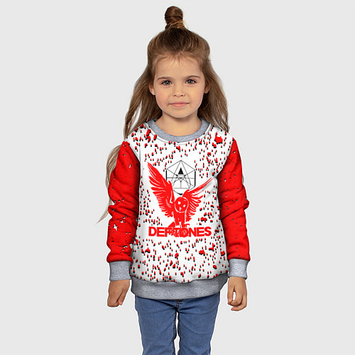 Детский свитшот Deftones / 3D-Меланж – фото 4