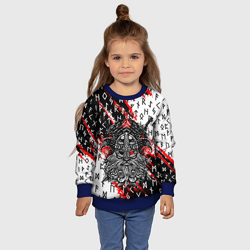 Детский свитшот БОГ ОДИН / 3D-Синий – фото 4