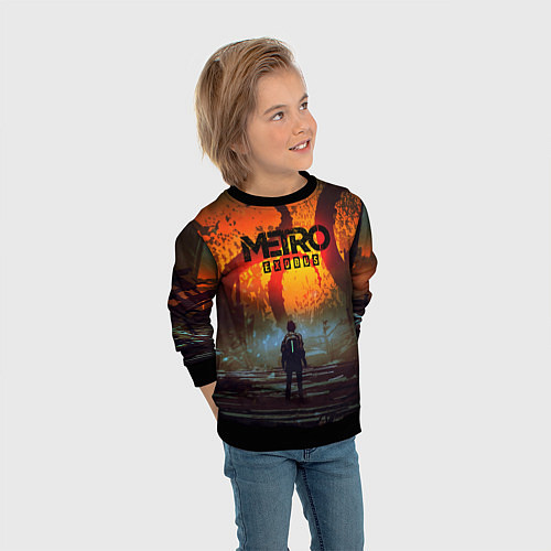 Детский свитшот Metro Exodus / 3D-Черный – фото 3