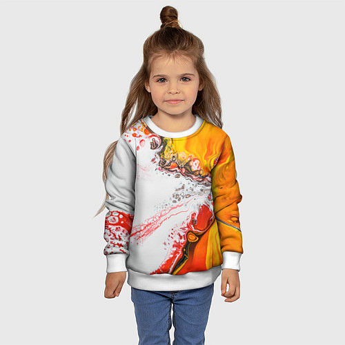 Детский свитшот Рисунок желтой краской / 3D-Белый – фото 4