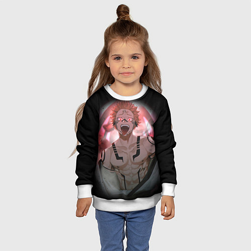 Детский свитшот МАГИЧЕСКАЯ БИТВА SUKUNA / 3D-Белый – фото 4