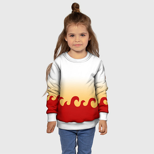 Детский свитшот ШИНДЖУРО РЕНГОКУ KNY / 3D-Белый – фото 4