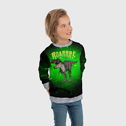Свитшот детский Roarrr! Динозавр T-rex, цвет: 3D-меланж — фото 2
