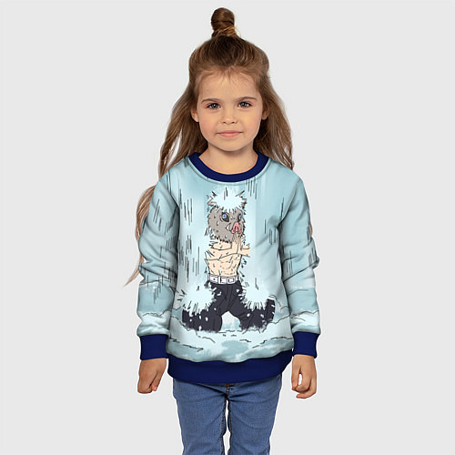 Детский свитшот МЕДИТАЦИЯ ИНОСКЕ / 3D-Синий – фото 4