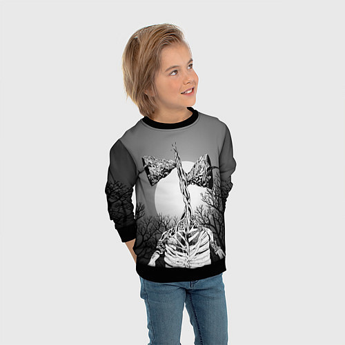 Детский свитшот СИРЕНОГОЛОВЫЙ / 3D-Черный – фото 3