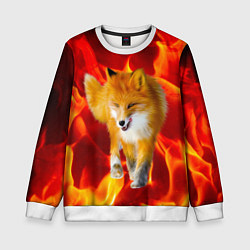 Свитшот детский Fire Fox, цвет: 3D-белый