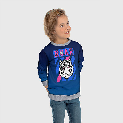 Детский свитшот Roar Tiger / 3D-Меланж – фото 3