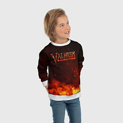 Свитшот детский Valheim огненный лого, цвет: 3D-белый — фото 2